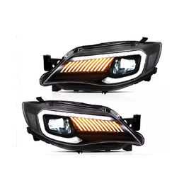 Car Headlamp Assembly DRL Daytime Running Light For Subaru WRX LED Headlight 08-14 Dynamic Streamer Turn Signal Indicator Auto Part