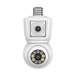 DP44 Full Colour Night Vision 1080P CCTV Camera Two Way Talk Auto Tracking Security Cam PTZ WiFi Light bulb Camera with E27 Socket