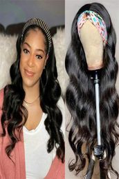 HD2914 1824 Inch Kinky Curly Headband Hair Wigs Remy Brazilian Scarf Human For Black Women No Glue Sew In14311465
