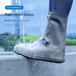 Rain Shoes Cover Men Women Waterproof Shoes Cover Rain Proof Protection High Cylinder Wear Resistant Light Rain Boots 231226