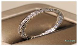 Cute Victoria Wieck Luxury Jewlery 925 Sterling Silver Corss Band Pave White Sapphire CZ Diamond Women Wedding Party Rings for Lov8625831