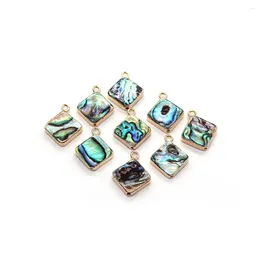 Pendant Necklaces Natural Abalone Shell Pendants Rhombus Diagonal Square For Jewelry Making DIY Bracelet Necklace Earrings Accessories