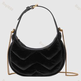 Designer bag, women's handbag, suede underarm bag, crescent handbag, luxurious and high-quality leather, women's letter, autumn and winter shoulder bag