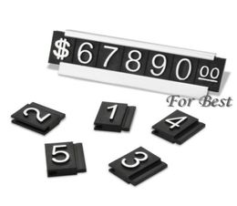 WholeSilver 30 Sets Jewellery Display Label Tag Adjustable Number Counter Cube Dollar Sign With Base Stand2936419