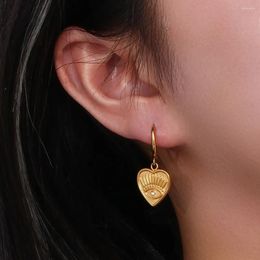 Dangle Earrings 2023 Fashion Stainless Steel Plated 18K Heart-Shaped Carving Devil's Eye Pendant For Women Jewellery