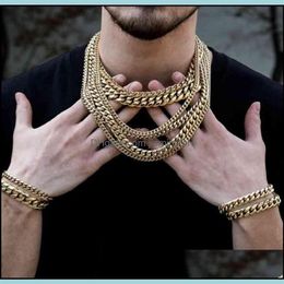 Pendant Necklaces & Pendants Jewellery Miss Hip Hop Men Women 14K 18K White Mticolor Gold Plated Cz Diamond Iced Out Cuban Link Chai247r