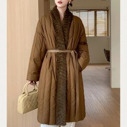 Women's Cashmere Coat Down Jacket Goose Down Warm Coat Mink Fur Collar H913 231226