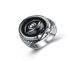 Ancient Mayan Band Rings Ring Stainless Steel Eye Pattern Double Layer Ring Fashionable Simple Generous Designed Jewelry Men Gifts6931777