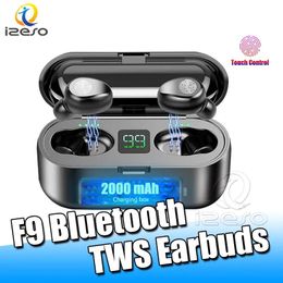 Earphones F9 Wireless Earphone TWS Bluetooth V5.0 Earbuds Waterproof Headsets with 2000mAh Power Bank Charger Headset for Samsung Note20 Ult