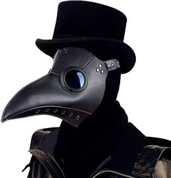 Masks Plague Doctor Bird Mask Long Nose Beak Cosplay Steampunk Halloween Costume Props Black White DEC578