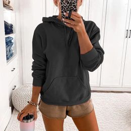 Women's Hoodies Solid Hooded Sweatshirt Women Oversize Long Sleeves Pocket Blouse Korean Black Sweater Tops Shirts Harajuku Female