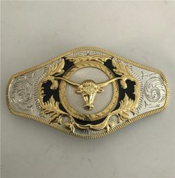 1 Pcs Big Size Gold Bull Head Western Belt Buckle For Cintura Cowboy4599615