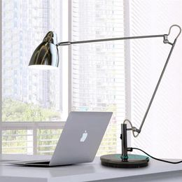 Lamps Creative Long Arm Folding Business Metal Desk Lamp Work Office Learning Reading Bedside Bedroom Study LED Table Lamp