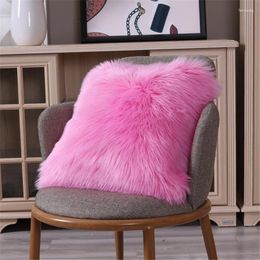 Pillow Soft Pillowcase Faux Wool Washable Covers Warm Hairy Seat Cover Long Plush For Car Office Chairs Sofas