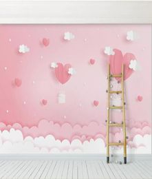 Bacal Custom 3D Po Wallpaper Pink Clouds Princess Children Room Girls Bedroom Background Decoration Mural Wallpaper For Kids Ro3992871
