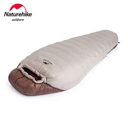 Sleeping Bags Naturehike SnowBird Winter Outdoor Mummy Sleeping Bag Ultralight Portable Camping Duck Down Keep Warm Lazy BagL23