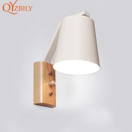 Lamp Wooden Wall Lights for Home Vanity Light Industrial Decor Living Room Decoration Nordic Loft Bedroom Beside Lamps Aluminium