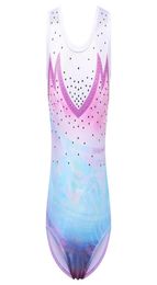 Children Girls Dancewear Cute Sleeveless Dance Dress Light Colorful Shiny OnePiece Tank Kids Teens Pattern7405910