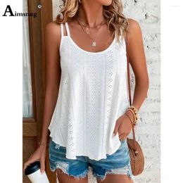 Women's Tanks Large Big 5xl Women Leisure Simple Boho Camis Tops Hollow Out Top Pullovers 2023 Summer Casual Beach Shirts Clothing