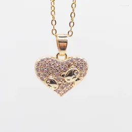 Chains 2023 Niche Animal Love Korean Version Necklace Accessories With Micro Inlaid Zircon Pendant