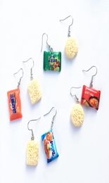 Creative Instant Noodles Dangle Earrings Resin Summer Holiday Jewellery Fast Food Cute Chinese Noodle Earring Gift8088822