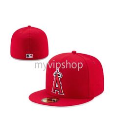 2022 Popular Hip Hop Men039s Sport Team Fitted Caps Angels Red Full Closed Design Solid Colour Letter Green Yellow Colour B Size 5557845
