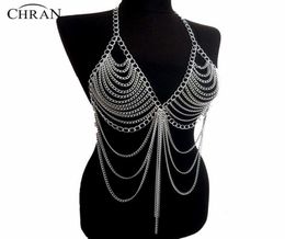 Chran New Fashion Beach Chain Necklaces Alloy Chain Bra Long Necklaces Pendants For Women Sexy Statement Body Jewellery Bc0395 J198259937