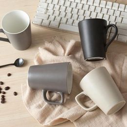 Mugs Rustic Matte Grey Brown Glaze Modern Design Oven Microwave And Dishwasher Safe Coffee Ceramic Tea Cups With Handle