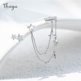 Thaya Silver Colour Star Dangle Earring For Women With Chain Light Purple Crytals Earrings High Quality Elegant Fine Jewellery 220214305d
