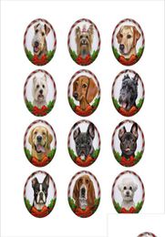Charms Mixed Glass Holiday Christmas Dog For Diy 18Mm Button Snap Bracelet Necklace Jewellery Drop Delivery 2022 Findings Components2054360