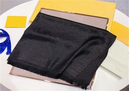 Silk Scarf Fashion Man Women thin with gold thread Shawl Letter Scarves Size 180x70cm 5 Color High Quality5232192