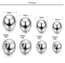 Plain Ball Screw Ear Stud Lip Bar Eyebrow Tongue Belly Button Ring Bead Ball Accessory 2mm 25mm 3mm Horseshoe Stainless Steel3674186