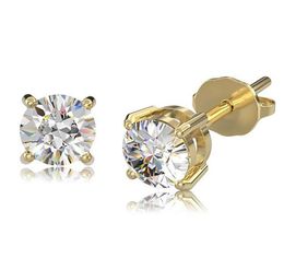 360 Round Moissanite Micro Pave Bling Earrings 925 Sterling Silver Iced Out Stud Earring With Safety Screw Back Flat3640688