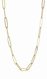 Gold Colour Paper Clip Lick Chain Choker Necklace for Women Link Chain Wedding Birthday Jewellery 15 16 17 inches4304249