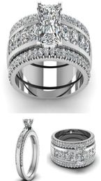 High quality wedding engagement Crystal rhinestone rings 4A zircon fashion womens ring 925 silver plated rings ladies Band Rings j6928597