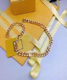 Designers Necklace luxurys gold chain bracelet thick chains letter square Necklace Bracelets temperament versatile jewelry6614626