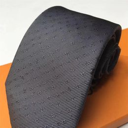 Ties Fashion Men's Letter Tie Silk suit tie black Printing Jacquard Woven Party Wedding Business Casual Design with box