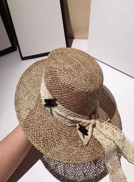 Hepburn Style Highend Custom Salty Straw Hat For Women Summer Retro Flat Top Sunshade Beach Chapeu Feminino Wide Brim Hats7988247