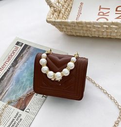 Summer girls pearl handbag mini baby crossbody message shoulder bags coin purse