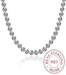Designer Necklace 925 Sterling Silver 4mm 8mm 10mm Smooth Beads Ball Chain For Women Trendy Wedding Engagement Jewellery Drop26782365972510