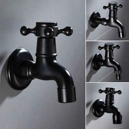 Faucets Washing Machine Faucets Black Finish Wall Mounted Bibcock,Copper Outdoor Garden Faucet Washing Machine Tap Small tap