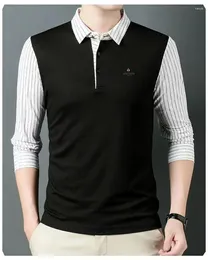 Men's Polos Cotton High-end Long Sleeved T-shirt Autumn Middle-aged And Young Embroidered Business Casual Bottom Shirt