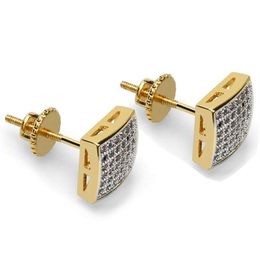 Fashion Stud Earrings for Men Iced out CZ Diamond Zirconia Earring Womens Man Hip Hop hiphop Jewelry Nice Gift245Z