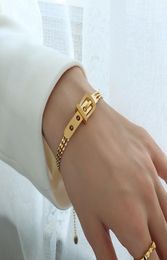 2022 New Ins Niche Light Luxury Design Sense Belt Buckle Charm Bracelets Female Summer Bracelet Bracelet Does Not Fade4142683