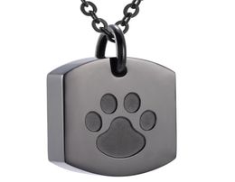Dog Cremation Urn Necklace Ash Keepsake Memorial Cremains Pendant Jewellery For Loved Pets Dogs Ashes Holder Black Chains2251933