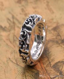 Brand new 925 sterling silver vintage Jewellery American Europe handmade designer scroll flower antique silver punk band rings 1128469