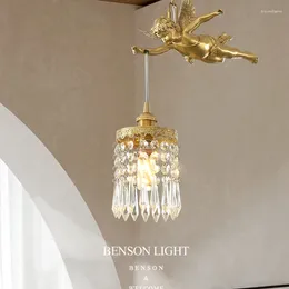 Pendant Lamps American Sofa Edge Corridors Hallway Balcony Bedroom Bedside Chandelier