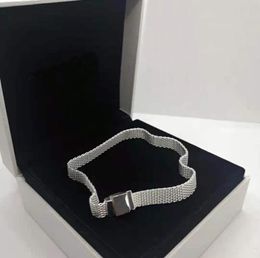 925 Sterling Silver Mesh Bracelets For Women Fit Charms With Logo Design Top Quality Fine Jewelry Lady Gift1088867