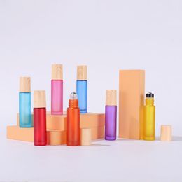 Hot Sale Thickening Type 768pcs/lot 10ml Roller Bottle With Transparent Steel Ball And Wooden Cap