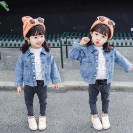 Baby Girls Denim Jacket Spring Autumn Kids Jean Coat For Girls Sweet Little Princess Outerwear Children Clothing 1-10 Years 231225